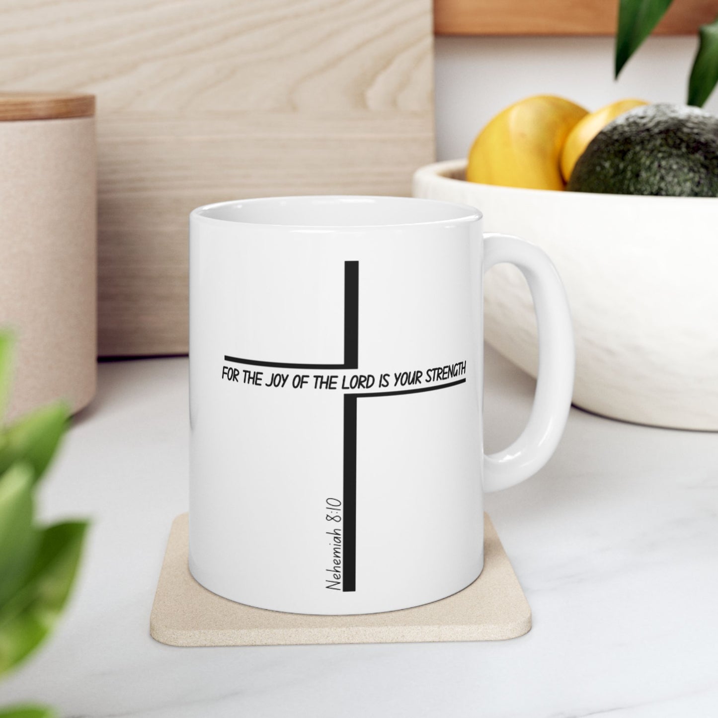 Inspirational Ceramic Mug - 'For The Joy of Strength' (11oz)