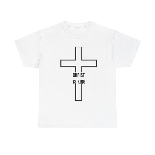 Faith-Inspired Unisex Heavy Cotton Tee - 'Christ is King' Graphic Tee