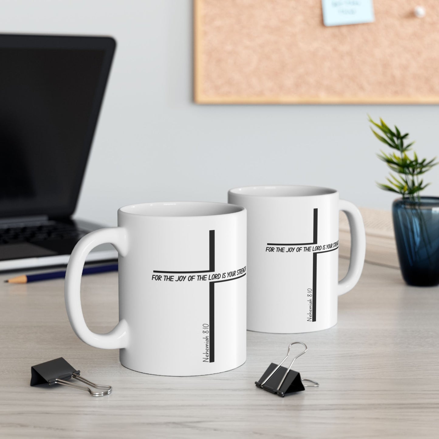 Inspirational Ceramic Mug - 'For The Joy of Strength' (11oz)