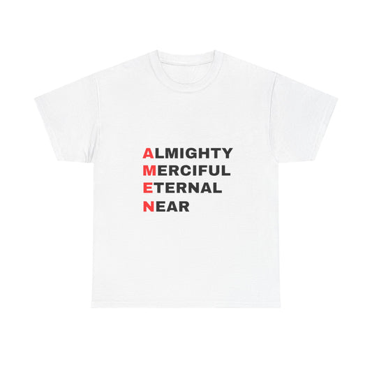 Inspirational Unisex Heavy Cotton Tee - "AMEN" Graphic T-Shirt