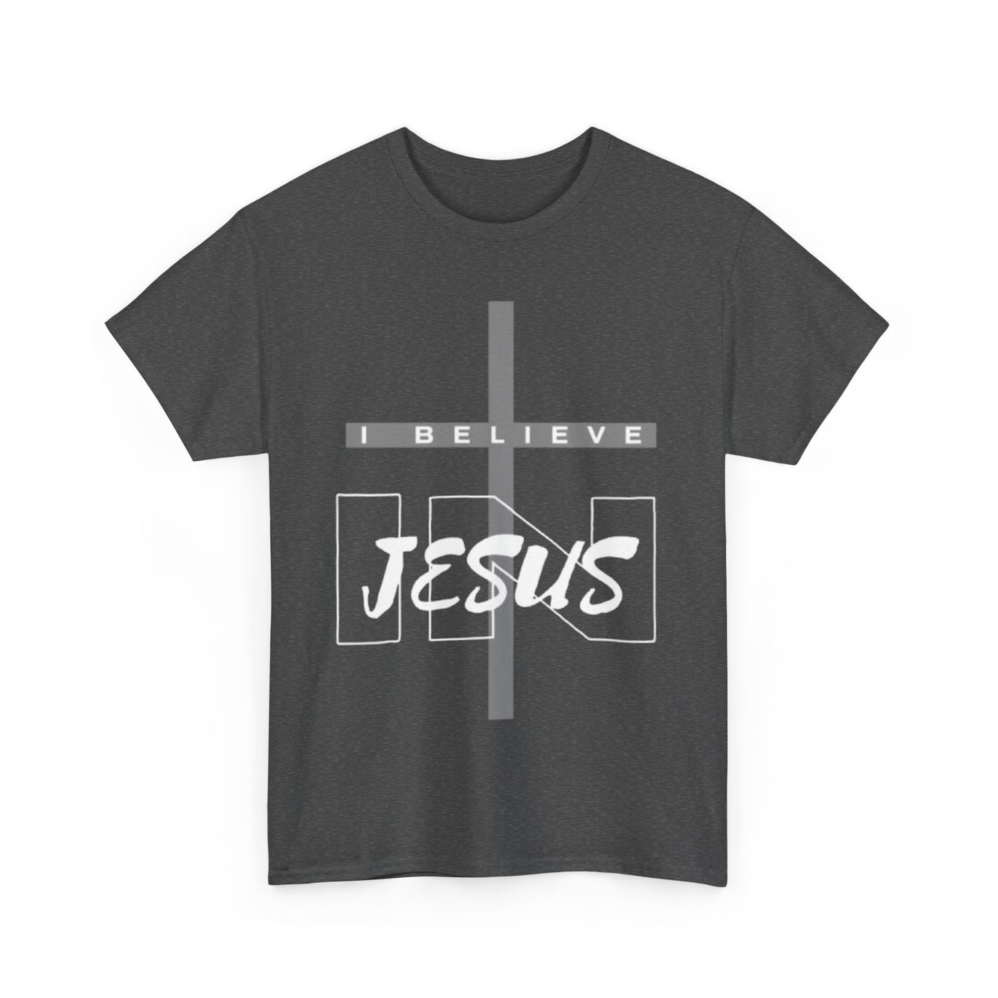 Unisex Heavy Cotton Tee - 'I Believe Jesus' Graphic T-Shirt