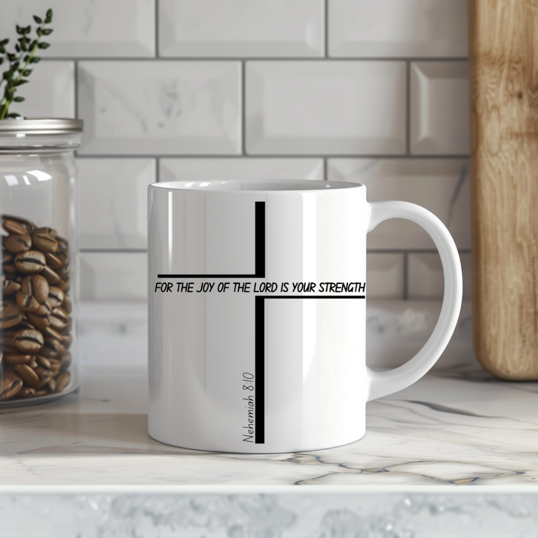 Inspirational Ceramic Mug - 'For The Joy of Strength' (11oz)