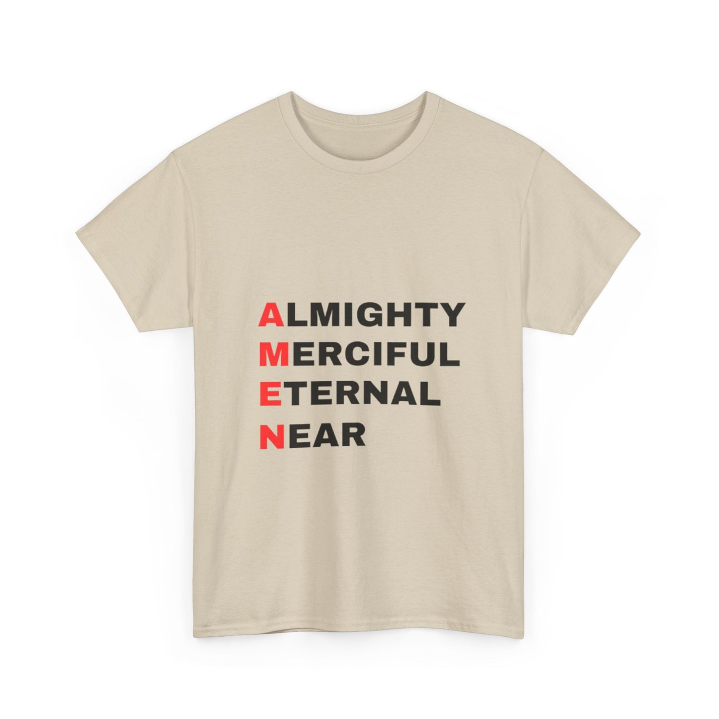 Inspirational Unisex Heavy Cotton Tee - "AMEN" Graphic T-Shirt