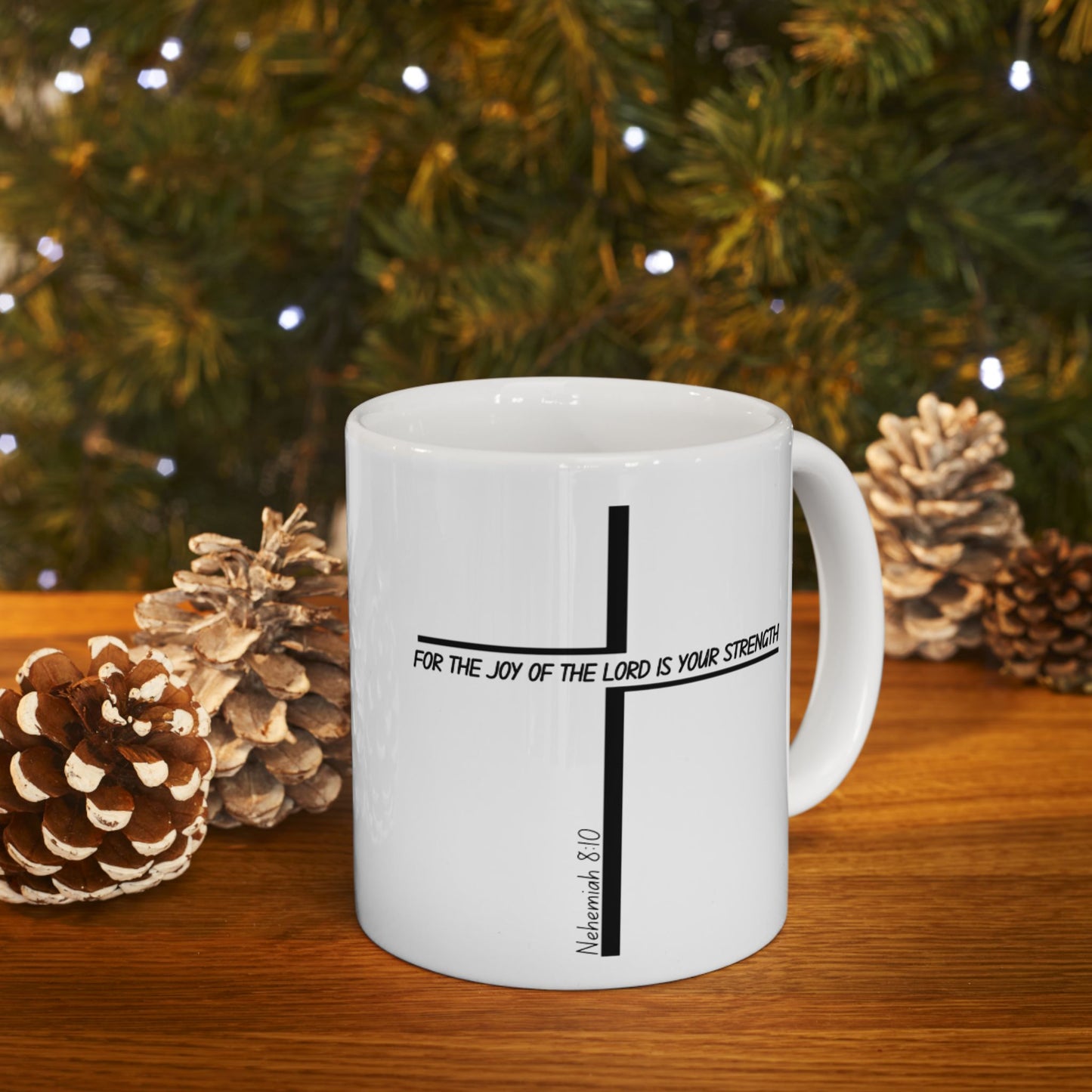 Inspirational Ceramic Mug - 'For The Joy of Strength' (11oz)