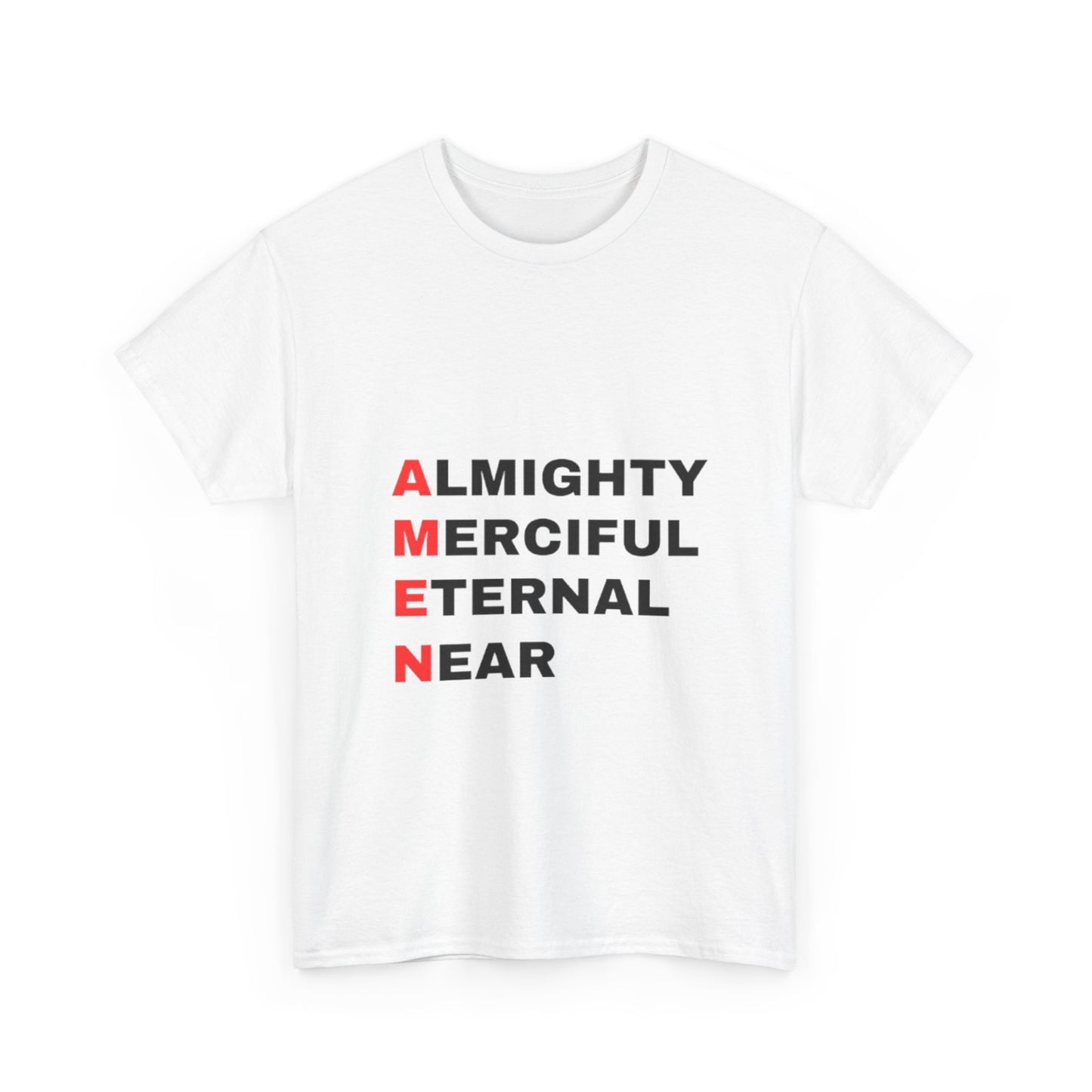 Inspirational Unisex Heavy Cotton Tee - "AMEN" Graphic T-Shirt