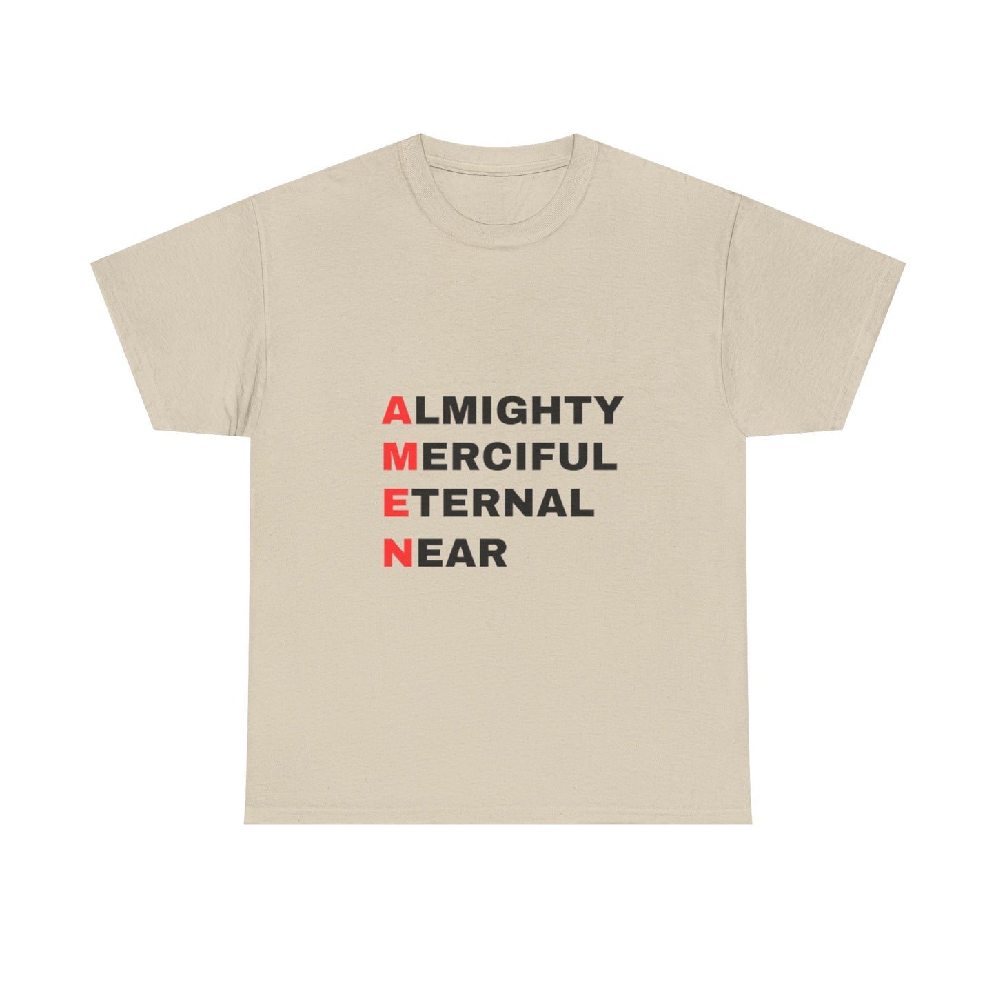 Inspirational Unisex Heavy Cotton Tee - "AMEN" Graphic T-Shirt