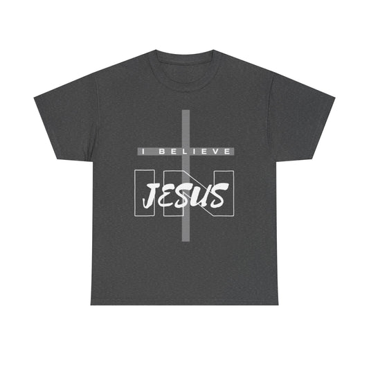 Unisex Heavy Cotton Tee - 'I Believe Jesus' Graphic T-Shirt