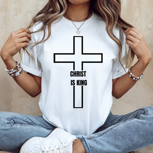 Faith-Inspired Unisex Heavy Cotton Tee - 'Christ is King' Graphic Tee