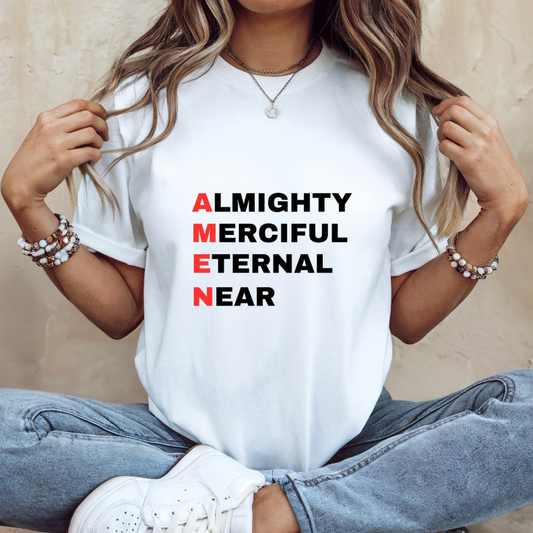 Inspirational Unisex Heavy Cotton Tee - "AMEN" Graphic T-Shirt