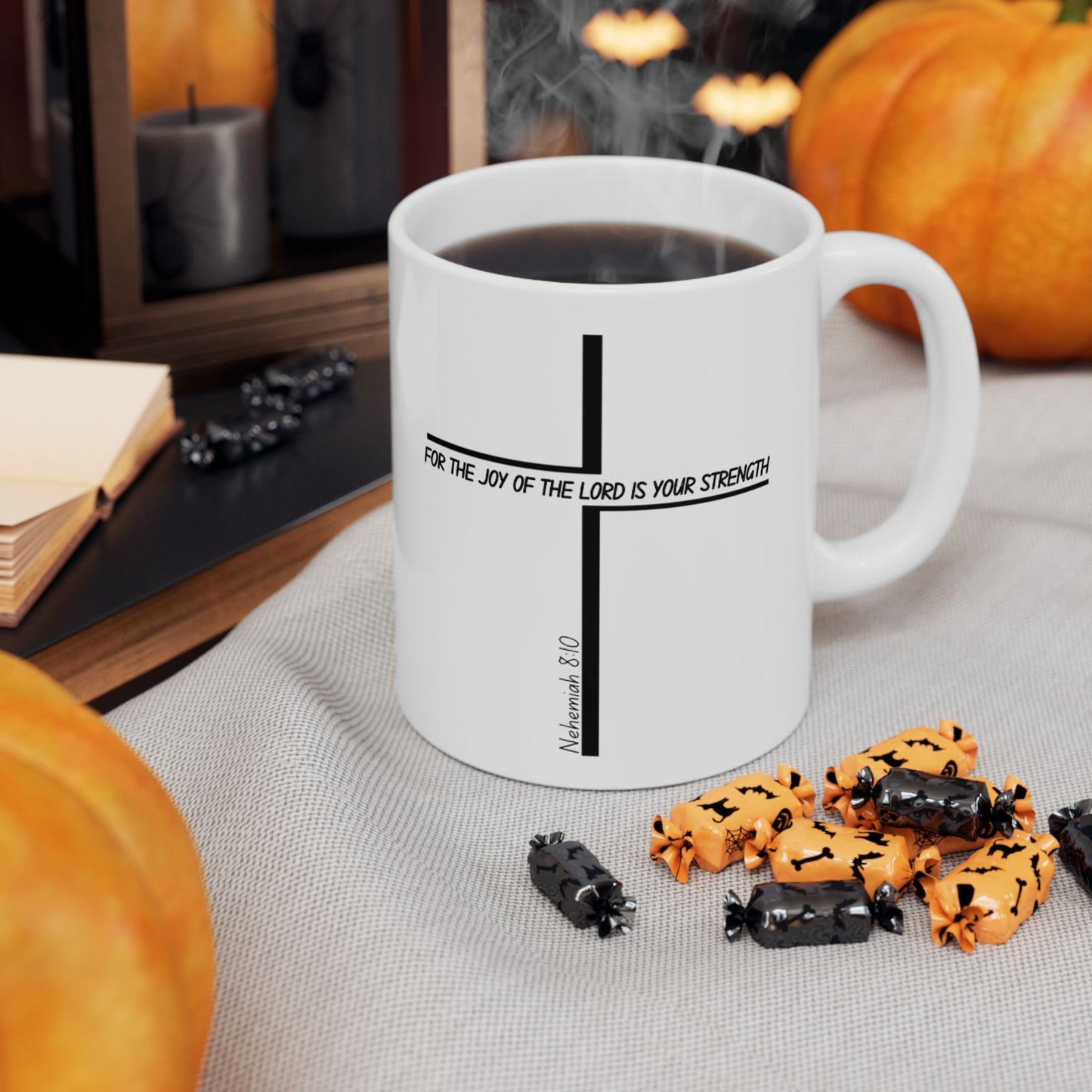 Inspirational Ceramic Mug - 'For The Joy of Strength' (11oz)
