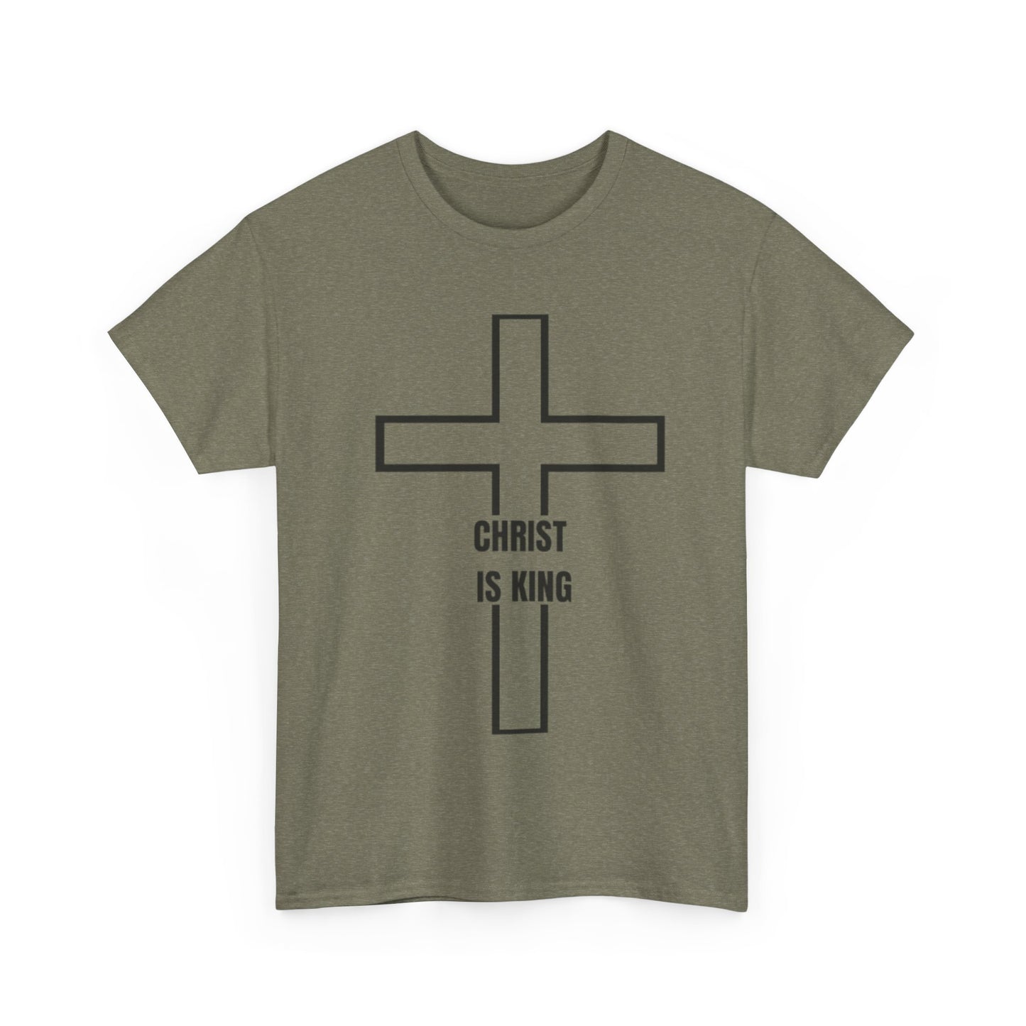 Faith-Inspired Unisex Heavy Cotton Tee - 'Christ is King' Graphic Tee